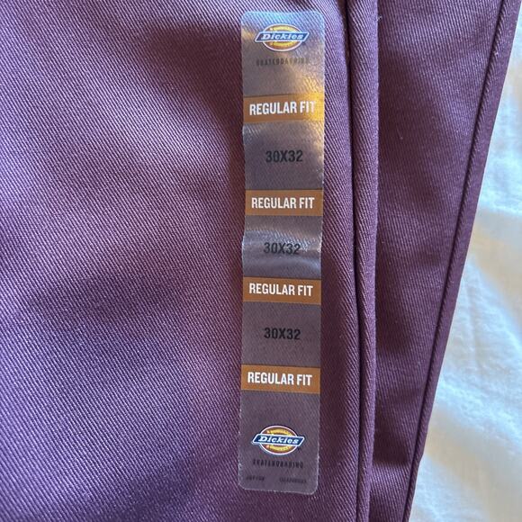 NWT Dickies Skateboarding Mens 30x32 Pants Maroon Burgundy Regular Fit New - Picture 5 of 8